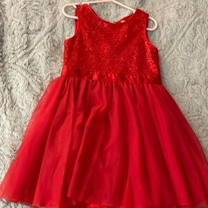Red sequin and Tule dress size 4